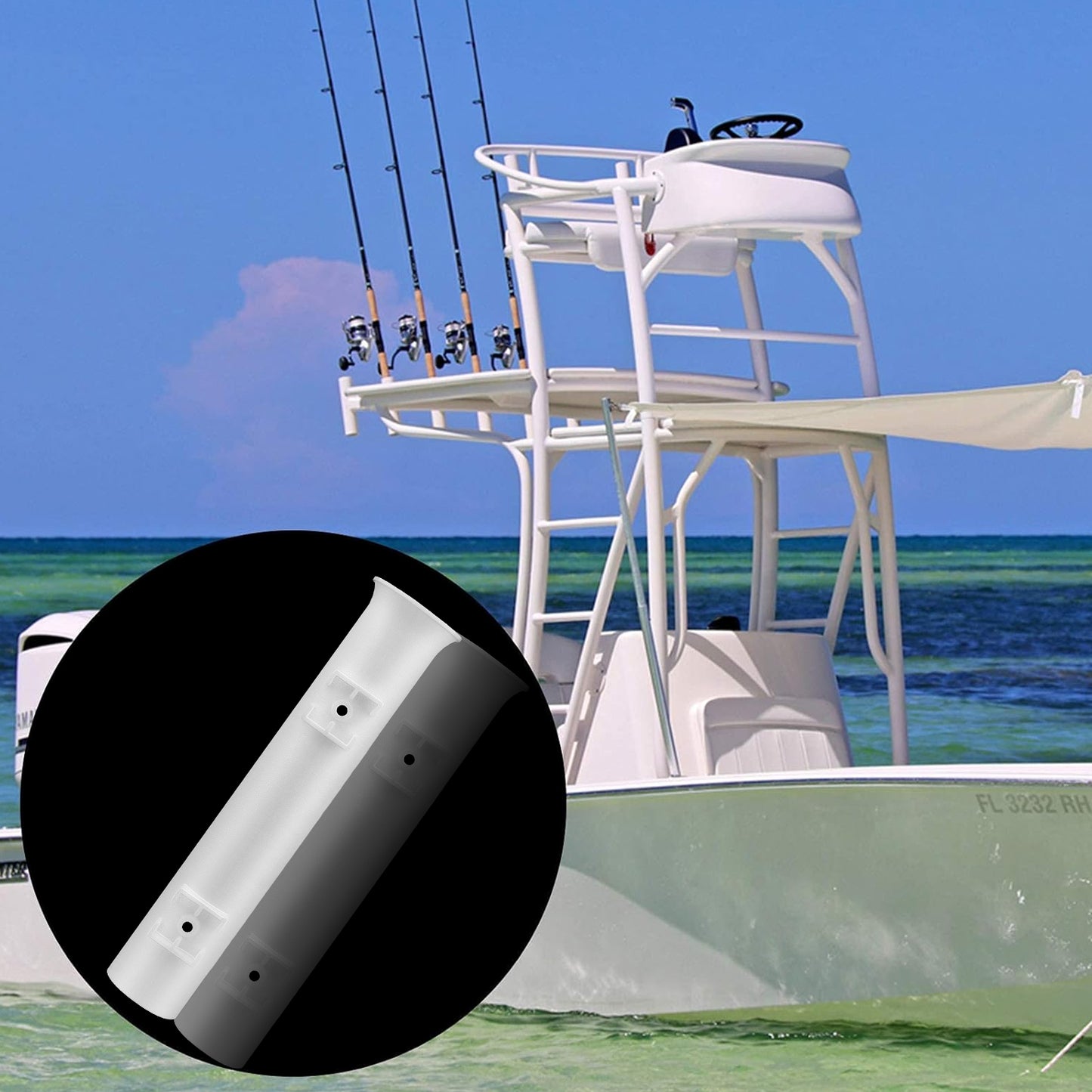 Apaspoil 4 Pcs Fishing Rod Holder Racks Portable Fishing Rod Stand-Off Tube Rod Pole Holder Bracket Support