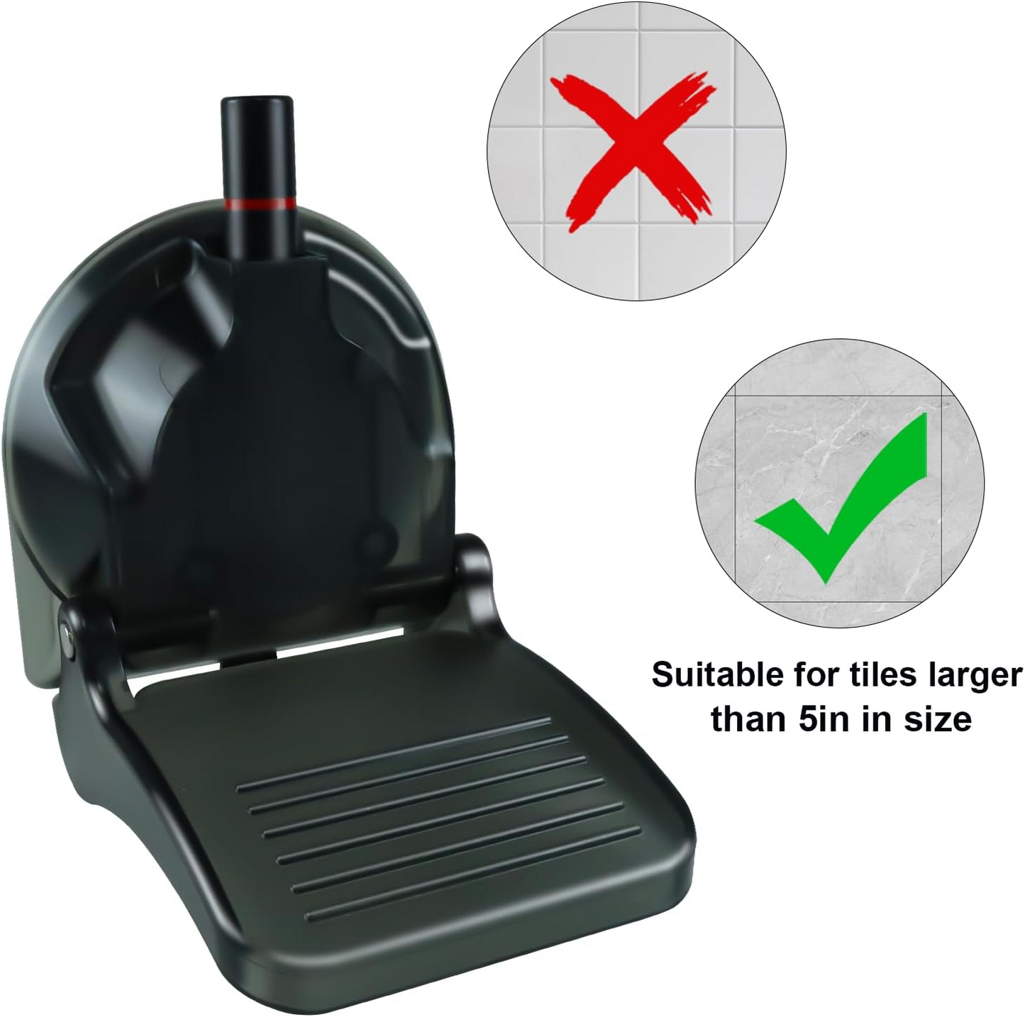 Apaspoil Foldable Shower Foot Rest for Shaving Legs, Shaving Step for Inside Shower with Powerful Suction Cup, Reusable Shower Shave Stool (Black)