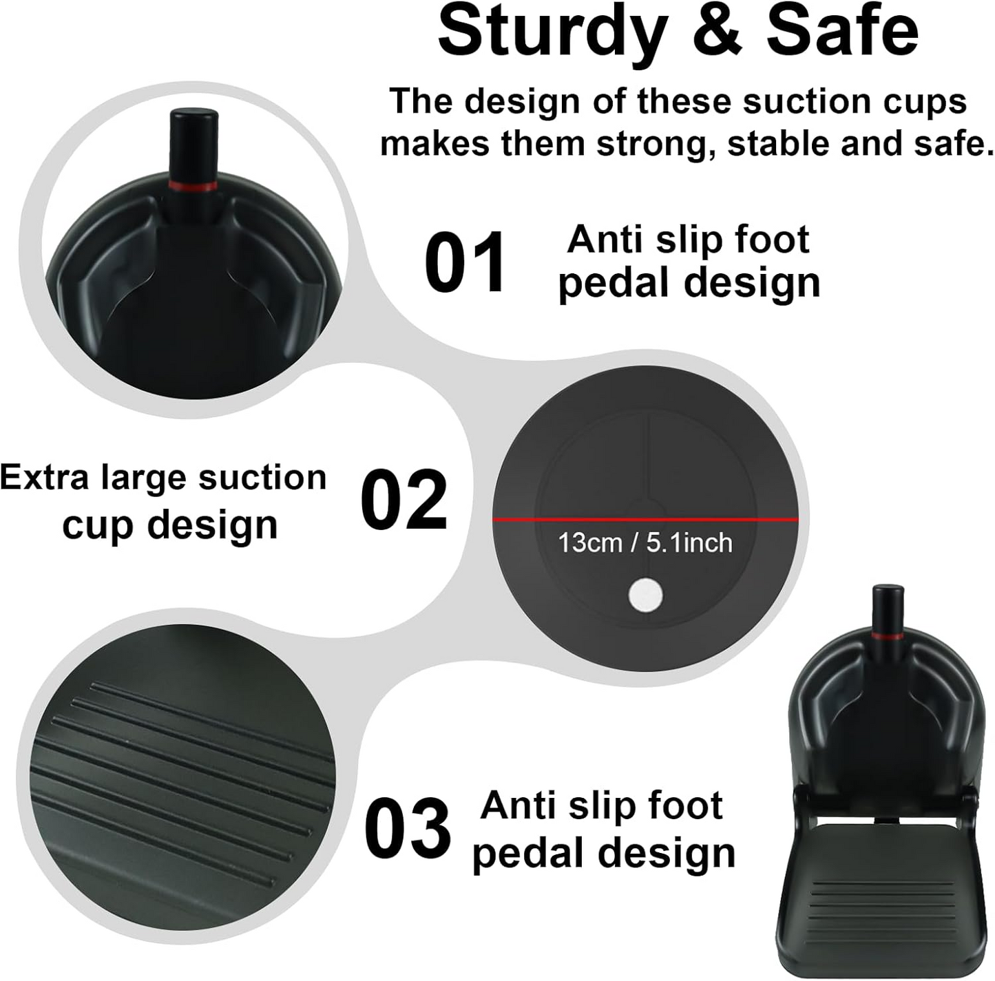 Apaspoil Foldable Shower Foot Rest for Shaving Legs, Shaving Step for Inside Shower with Powerful Suction Cup, Reusable Shower Shave Stool (Black)