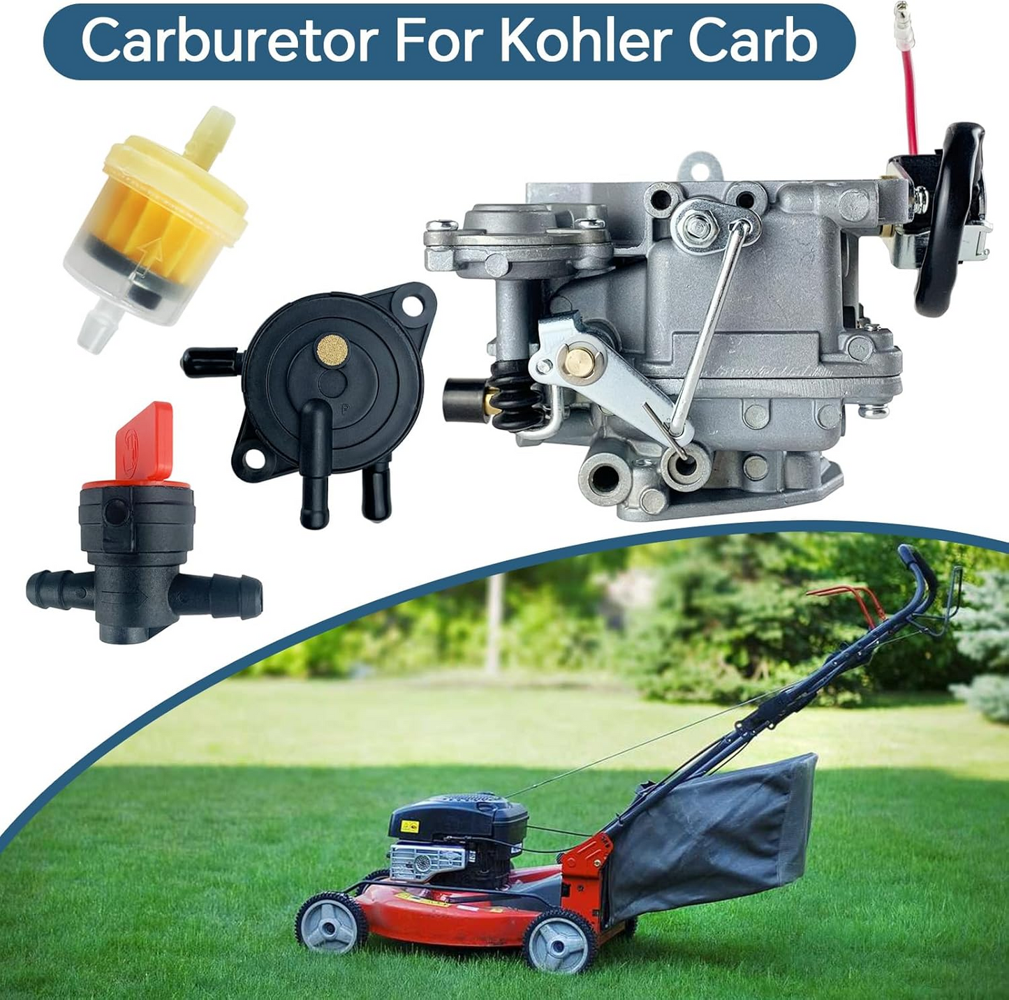 Apaspoil Carburetor Replacement for Kohler CH620 CH640 CH18 CH18S CH20 CH22 CH23 CH25 CH26 Replaces 24 853 43-S 24 853 50-S, 24 053 58-S, 24 853 32-S, 24 853 59-S Carb