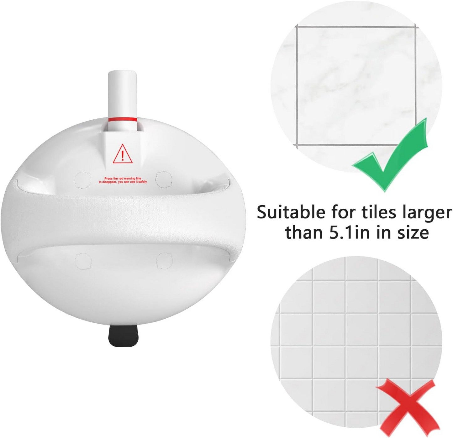 Apaspoil Grab Bars for Bathtubs and Showers, Removable Showers Handles with Suction Warning Design & Oversized Suction Cups, Safety Bathroom Grab Bar Handicap Shower Grab Bar for Seniors Elderly (2 Pack)
